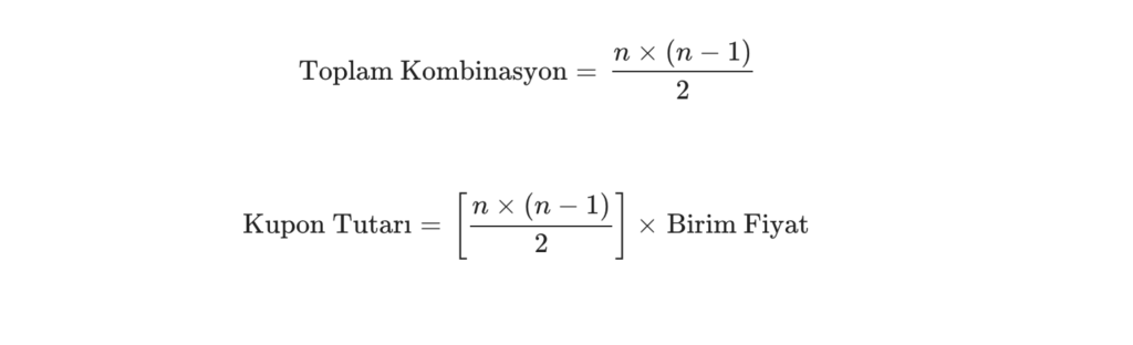 Standart İkili Bahis (Kombinasyon Formülü)