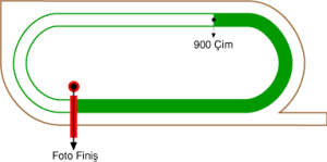 Adana Yeşiloba Hipodromu 900 metre Çim Pist