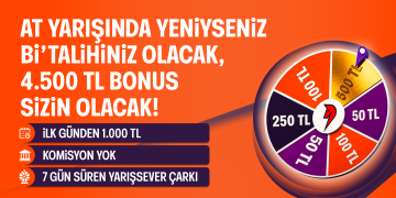 At Yarışında Yeniyseniz Bi’Talih’iniz Olacak, 4500 TL Bonus Sizin Olacak!